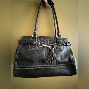 Coach Hampton Black Pebble Leather Shoulder Bag from Early 2000
